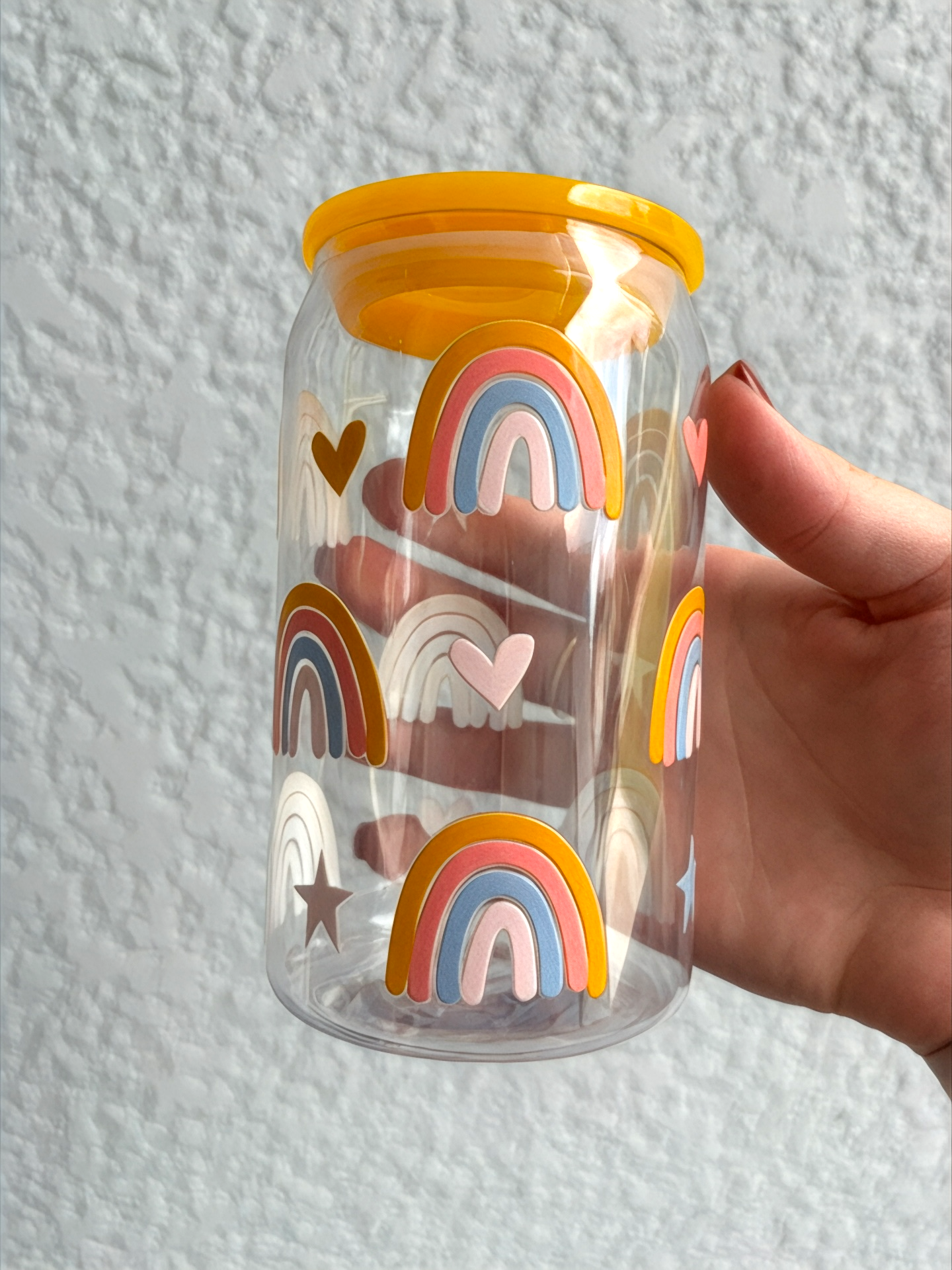 Acrylic Libby | Rainbow & Hearts (16oz)