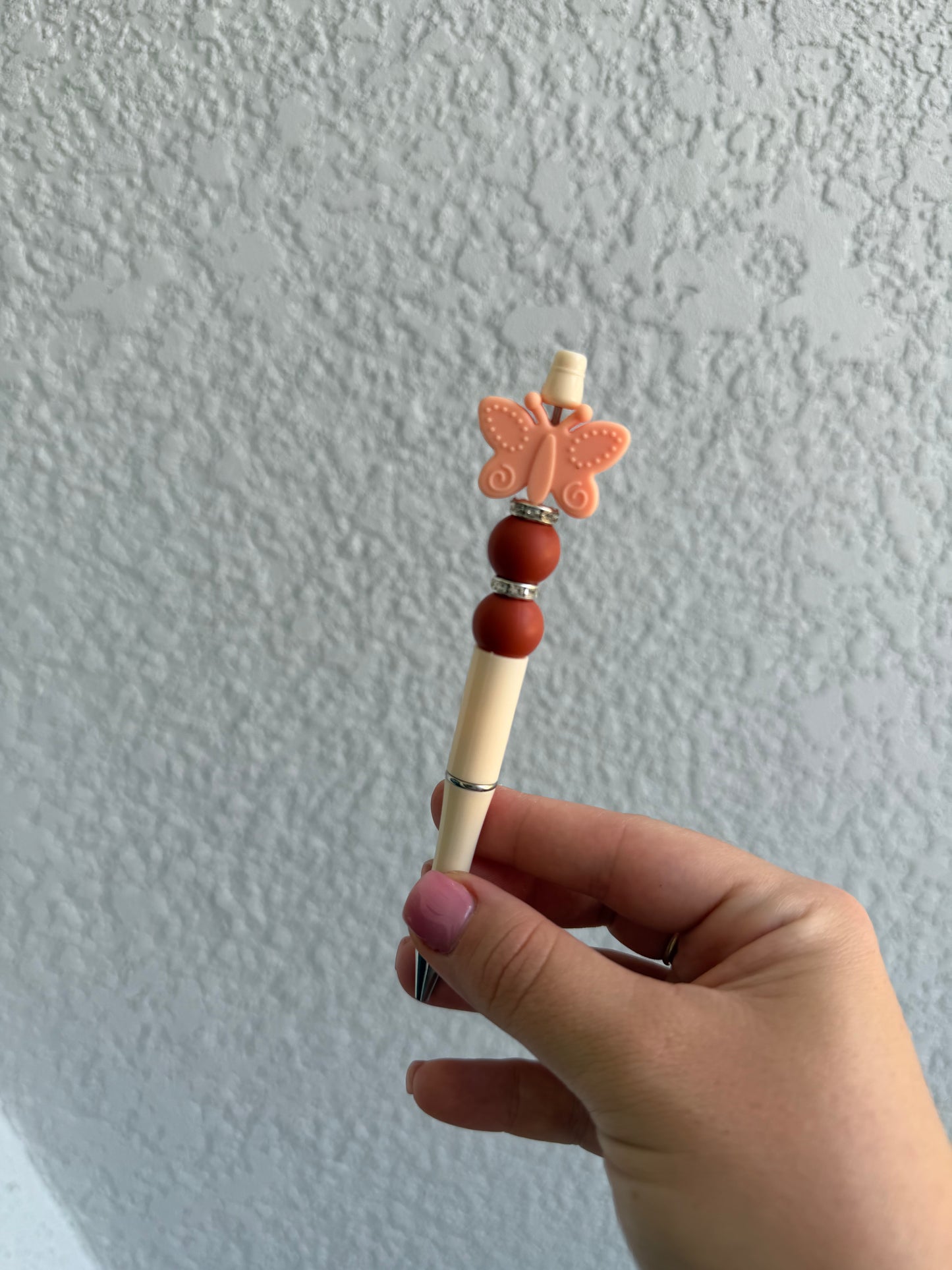 Peach Butterfly | Beaded Pen