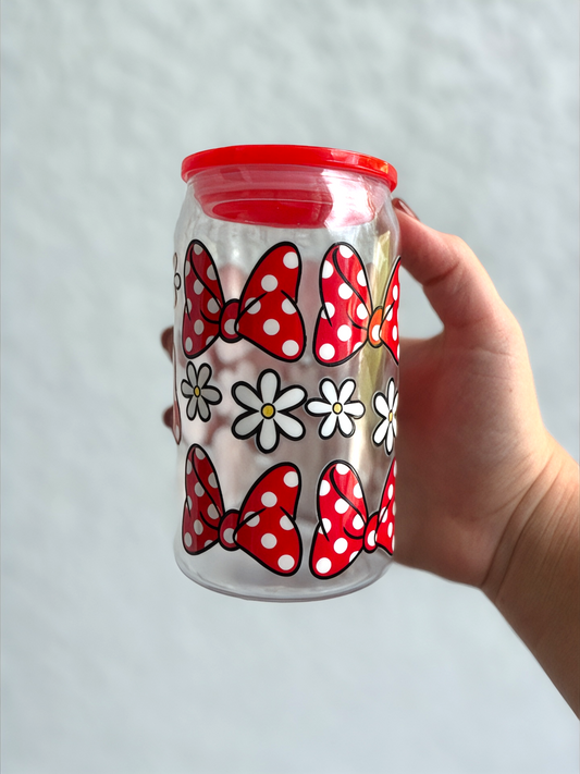 Libby Glass | Polka Dot Bows & Flowers (16oz)