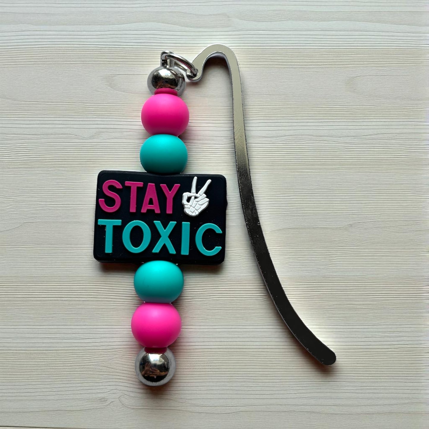 Stay Toxic Bookmark | Beaded