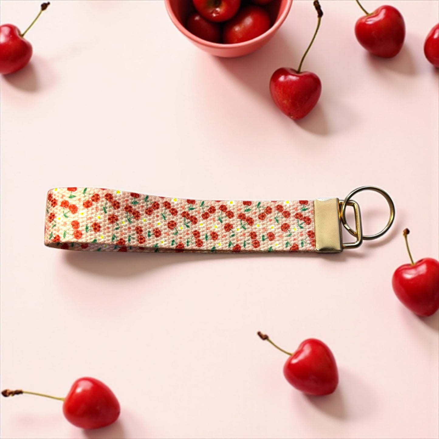 Wristlet Keychain | Cherry Print