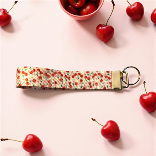 Wristlet Keychain | Cherry Print