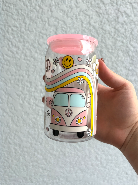 Acrylic Libby | Retro Hippie Design (16oz)