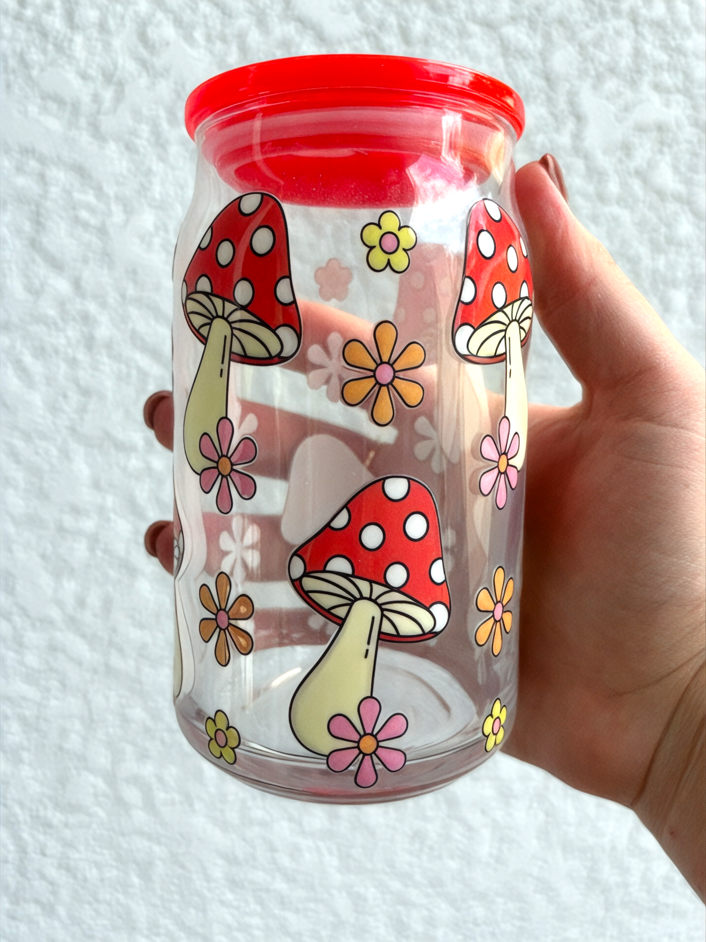 Libby Glass | Mushrooms & Floral Design (16oz)