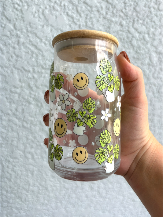 Libby Glass | Plants & Happy Faces (16oz)