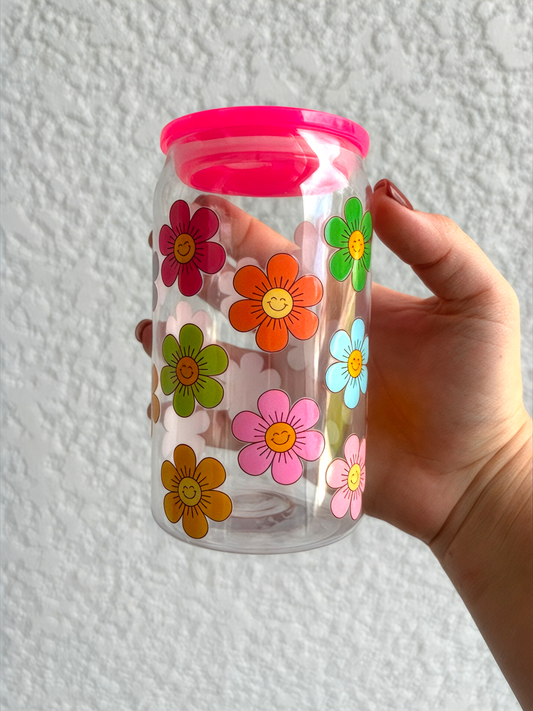 Acrylic Libby | Colorful Floral Design (16oz)