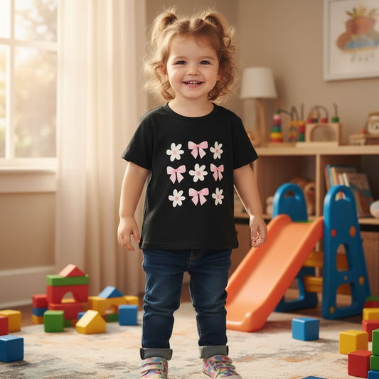 Toddler Graphic Tee | Bows & Flowers