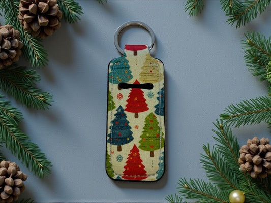 Lip Balm Holder Keychain | Colorful Tree Print