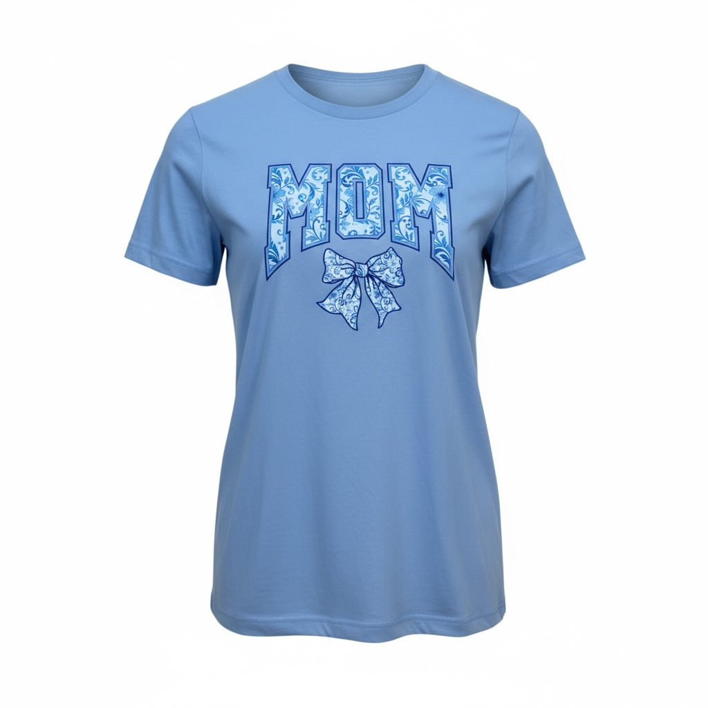 Mom Graphic Tee | Floral Bow Design